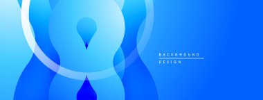 Soyut mavi tasarım akış şekilleri, gradyanlar, kıvrımlar. Arka planlar ve sunumlar için modern estetik.