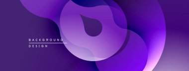Soyut mor katmanlar akışkan şekiller yaratır. Gradyan etkisi olan modern tasarım. Dijital projeler için minimalist arkaplan.