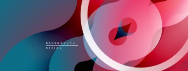 Soyut tasarım akışkan şekiller, canlı renkler içerir. Üst üste binen katmanlar dinamik görsel efekt yaratır. Modern arkaplan dokusu.