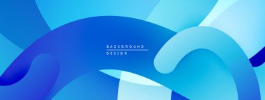 Soyut mavi arkaplan. Pürüzsüz şekiller örtüşür, dinamik görsel efekt yaratır. Dereceli gölgeler derinlik sunar, modern estetik.