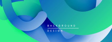 Soyut sıvı şekilleri, canlı maviler, yeşiller dinamik arkaplan oluşturur. Modern tasarım, pürüzsüz eğimler görsel ilgi sunar.