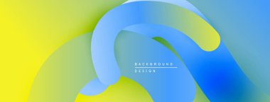 Soyut sıvı şekilleri sarı, mavi ve yeşil renkleri harmanlıyor. Modern tasarım dinamik görsel deneyim yaratır. Pürüzsüz gradyanlar yumuşak doku sunar.