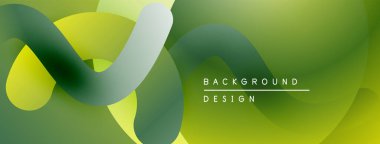 Soyut yeşil arkaplan. Düz kıvrımlar, dinamik görsel efekt yaratır. Modern tasarım elemanları.