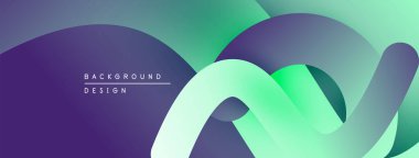 Soyut akışkan şekiller, canlı mor, yeşil renkler. Modern tasarım, pürüzsüz gradyanlar dinamik görsel efekt yaratır. Minimalist kompozisyon.