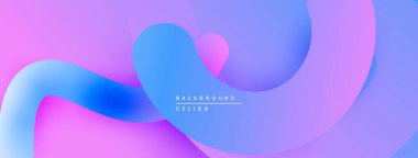 Soyut akışkan şekiller pembe ve mavi renkleri harmanlıyor. Modern tasarım hareketi, yumuşaklığı, sakin atmosferi çağrıştırıyor. Arkaplanda metin arkaplan tasarımı.