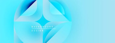 Soyut mavi tasarım. Düz eğriler dinamik bileşim yaratır. Işık eğimleri derinliği, modern estetiği gösteriyor. Minimalist stil.