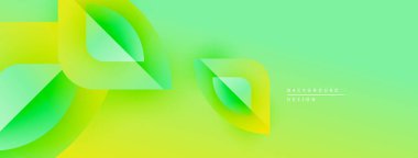Soyut yeşil sarı eğimli şekiller dinamik bir zemin oluşturur. Modern tasarım taze, enerjik ve enerjik hissettiriyor. Minimalist estetik.