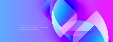 Soyut sıvı şekilleri örtüşür, parlak mavi ve pembe renkler yaratır. Arkaplan ve sunumlar için modern tasarım ögesi.
