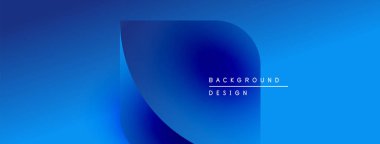 Soyut mavi eğimli arkaplan. Modern tasarım üst üste binen şekiller yaratıyor, derinlik yaratıyor. Metin arka plan tasarımı okur. Basit, temiz estetik..