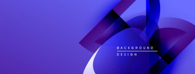 Soyut mor dizayn, üst üste binen şekiller, gradyanlar. Metin arka plan tasarımı okur. Modern estetik, canlı renkler sunar.
