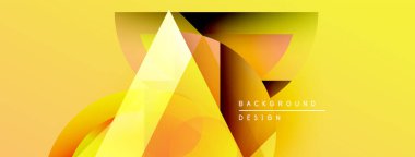 Soyut sarı tasarım, üst üste binen geometrik şekiller. Gradyan renkler dinamik görsel efekt yaratır. Modern arkaplan dokusu.