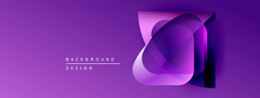 Mor soyut tasarım katmanlı şekiller. Modern, canlı, geometrik bileşim dinamik görsel efekt yaratır. Minimalist stil.