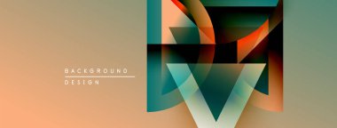 Soyut geometrik tasarım. Renkler karışıyor, dinamik görsel efekt yaratıyor. Çeşitli projeler için modern arkaplan.