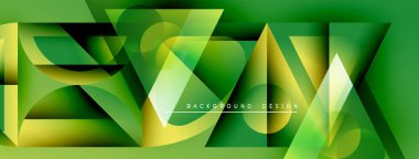 Soyut geometrik şekiller, canlı yeşil renkler, katmanlı tasarım. Gradyan etkileri olan modern kompozisyon, dinamik görsel doku.