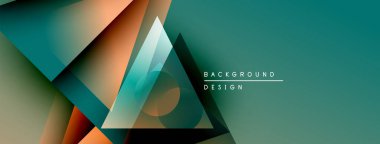 Soyut geometrik şekiller örtüşüyor, dinamik deniz mavisi ve turuncu renkler yaratıyor. Minimalist tasarım modern arkaplan dokusunu öneriyor.