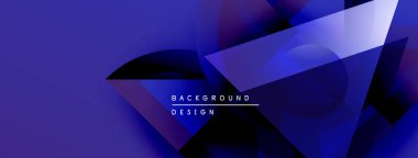 Soyut mavi tasarım geometrik şekiller, gradyanlar, üst üste binen katmanlar içerir. Arka planlar ve sunumlar için modern estetik.