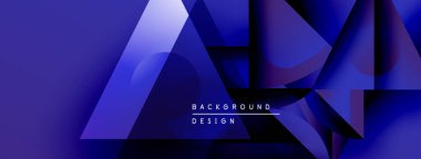 Soyut mavi tasarım, üst üste binen geometrik şekiller. Renkler derinlik yaratır, modern estetik. Minimalist biçim, temiz sunum.