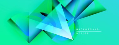 Soyut geometrik şekiller örtüşür, canlı turkuaz eğimleri yaratır. Arkaplan modern tasarım unsurları, temiz estetik.