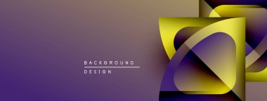 Soyut eğim arkaplanı. Mor renkler altına dönüşür. Üst üste binen şekiller, dinamik görsel ilgi yaratır. Mevcut en küçük metin.