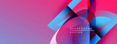 Soyut enerjik tasarım. Üst üste binen şekiller dinamik görsel efekt yaratır. Pembe, mavi renkler kompozisyona hakim. Modern estetik.