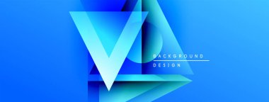 Soyut mavi tasarım katmanlı geometrik şekiller içerir. Gradyan etkisi derinlik yaratır, modern estetik. Metin arkaplan tasarımı okur.