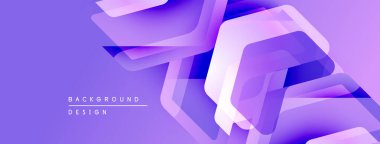 Soyut mor tasarım üst üste binen geometrik şekiller içerir. Modern, enerjik, dinamik kompozisyon arka planlar için uygun.
