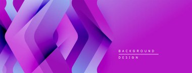 Soyut geometrik katmanlar canlı mor gradyan oluşturur. Arka planlar, afişler, sunumlar için modern tasarım unsuru. Minimalist estetik.