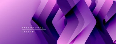 Soyut mor katmanlar dinamik arkaplan yaratır. Geometrik şekiller üst üste binerek modern tasarımı oluşturur. Gradyan renkler derinlik ve doku ekler.
