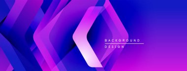 Soyut gradyan katmanlar dinamik görsel efekt yaratır. Modern tasarım canlı mor, mavi renkler içerir. Minimalist metin kompozisyonu.