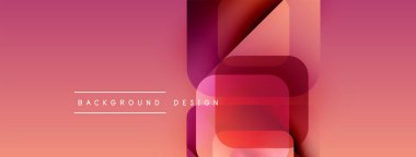 Soyut gradyan şekiller çakışıyor, dinamik görsel etki yaratıyor. Sıcak renkler tasarıma hakim, modern estetiğe işaret ediyor.