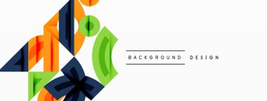 Soyut geometrik şekiller, canlı renkler, modern tasarım. Temiz bir zemin, dinamik görsel etki yaratır. Basit, zarif bir kompozisyon..