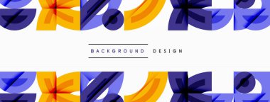 Soyut geometrik şekiller tekrar eder, canlı desenler yaratır. Turuncu, mavi, mor renkler tasarımda baskın. Minimalist tarz, modern estetik.