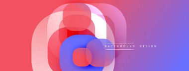 Soyut renkli tasarım. Üst üste binen daireler dinamik değişim etkisi yaratır. Kırmızı, mavi, mor renkler kusursuz bir şekilde harmanlanır. Modern görsel element.