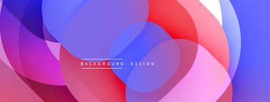 Soyut renkli örtüşen daireler canlı bir zemin oluşturur. Gradyan tonları düzgün bir şekilde harmanlanarak modern tasarım ögesi sunar.