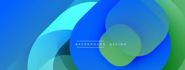 Soyut mavi yeşil eğimli daireler kesişiyor. Modern tasarım, pürüzsüz geçişler, canlı renkler dinamik görsel efekt yaratır.