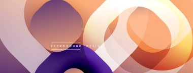 Soyut sıvı şekilleri üst üste binerek sıcak renk değişimleri yaratır. Tasarım turuncu, mor, bej renkte. Modern estetik.