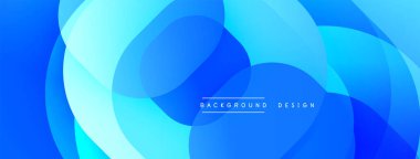 Soyut mavi katmanlar dinamik arkaplan oluşturur. Pürüzsüz gradyanlar, akış şekilleri modern tasarım ve teknolojinin odak noktası.