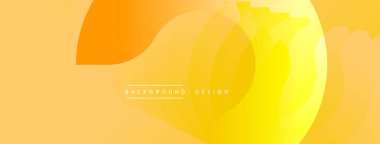 Soyut sarı, turuncu renkler. Üst üste binen daireler dinamik görsel efekt yaratır. Arka planlar ve pankartlar için modern tasarım uygun.