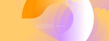 Soyut katmanlar çakışıyor, yumuşak gradyanlar yaratıyor. Sıcak turuncu geçişlerden menekşe rengine geçiş. Arkaplanlar ve pankartlar için minimalist tasarım.