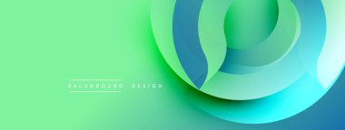 Soyut akışkan şekiller, canlı yeşil mavi gradyan. Arka planlar ve sunumlar için modern tasarım öğesi. Düz eğriler dinamik görsel efekt yaratır.