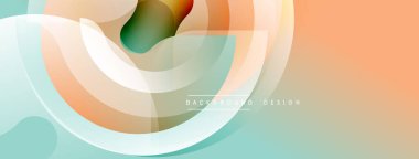 Soyut akışkan şekiller, yumuşak renkler dinamik arkaplan oluşturur. Şeftali, deniz mavisi renkleri kusursuz harmanlanır, modern tasarım elementi..