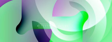 Soyut sıvı şekilleri, canlı gradyanlar. Modern tasarım, pürüzsüz geçişler, ışık efektleri dinamik kompozisyon yaratır. Minimalist estetik.