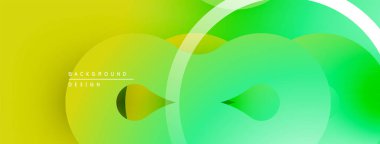 Soyut sıvı şekilleri, canlı gradyanlar. Yeşile sarı geçişler. Arkaplan ve sunumlar için modern tasarım ögesi.