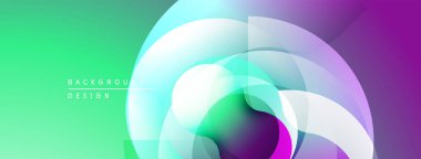 Soyut gradyanlar, akan şekiller dinamik görseller yaratır. Modern tasarım, canlı renkler enerjiyi, yeniliği akla getiriyor. Yumuşak geçişler, katmanlı elementler derinlik sunar.