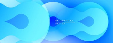 Soyut mavi şekiller çakışıyor ve akışkan dinamik bir zemin oluşturuyor. Dereceli gölgeler derinlik sunar, modern estetik. Mevcut en küçük metin.