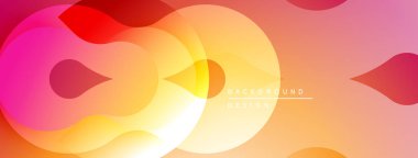 Soyut gradyanlar örtüşüyor, canlı renk geçişleri yaratıyor. Yumuşak şekiller hareketi akla getiriyor, sıcaklık tasarım boyunca yayılıyor..