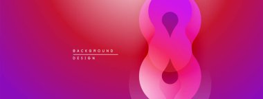 Soyut tasarım akışkan şekiller, canlı mor renkler, mor renkler içerir. Gradyan arka plan dinamik görsel efekt yaratır. Modern, zarif kompozisyon..