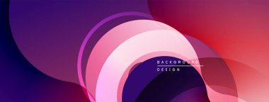 Soyut akışkan şekiller, canlı gradyanlar. Pembe, mor, kırmızı renkler dinamik kompozisyon yaratır. Modern tasarım ögesi.