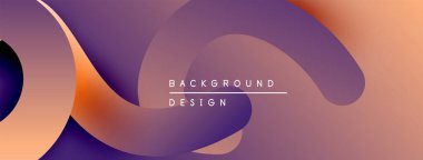 Soyut sıvı şekiller, değişken renkler, mor, turuncu renkler. Arka planlar ve sunumlar için modern tasarım öğesi. Sorunsuz geçişler.