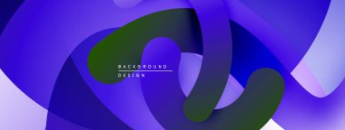 Soyut sıvı şekiller, canlı mavi renkler, modern tasarım. Pürüzsüz gradyanlar dinamik bileşim oluşturur. Minimalist estetik.